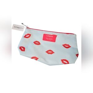 NWT Clinique X Kate Spade Discountinued Lipstick Print Makeup Bag